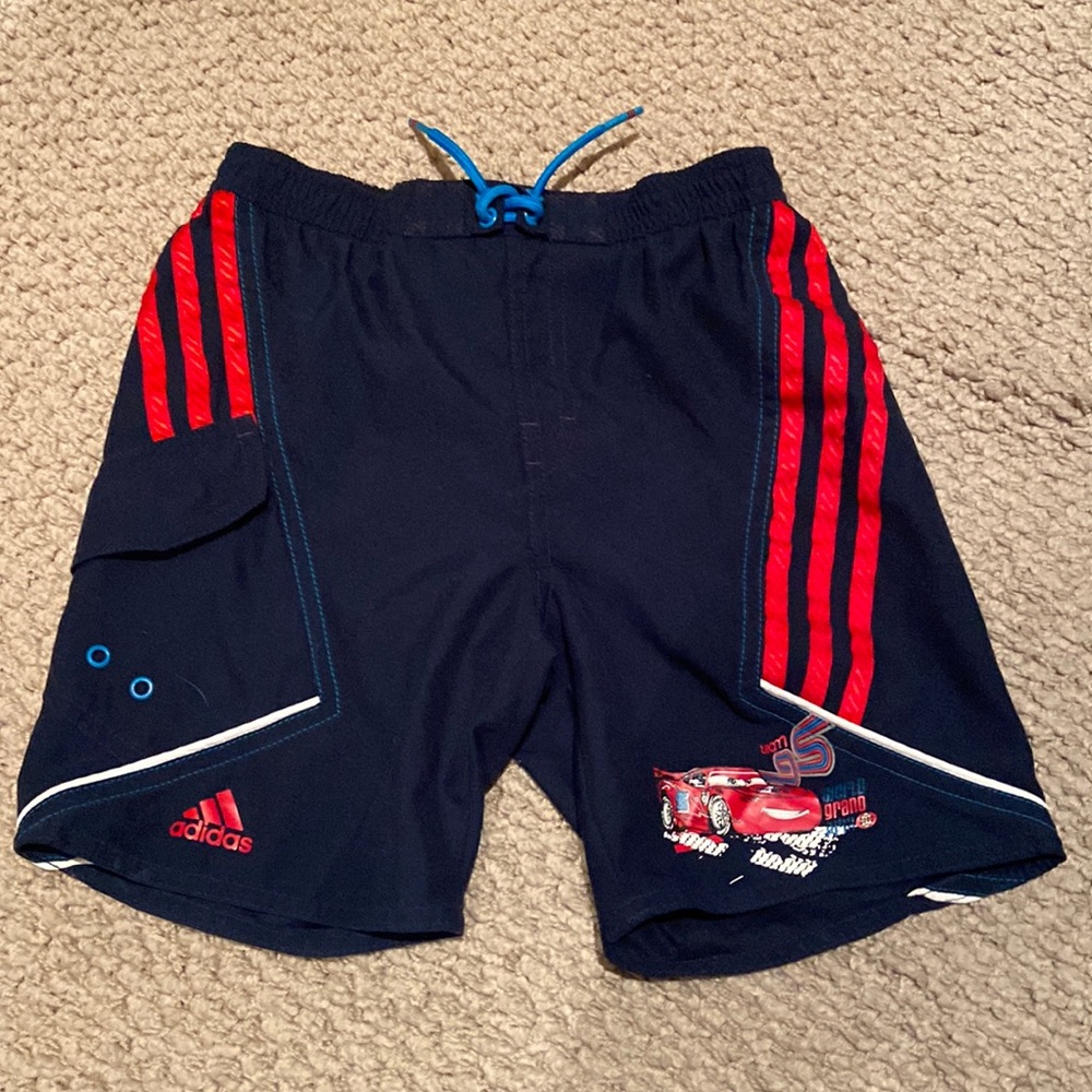 Adidas/Pixar Cars Lightning McQueen Swim Trunks-Size 7/8